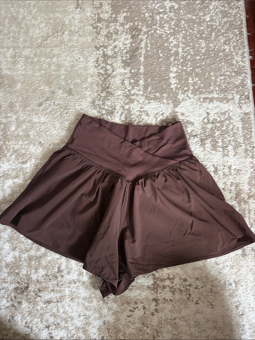 Aerie Women's High-Waist Brown Active Skort Shorts